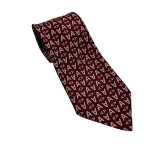 Vintage 1970s Red “A” Wide Tie by David Hicks for Brittania Polyester